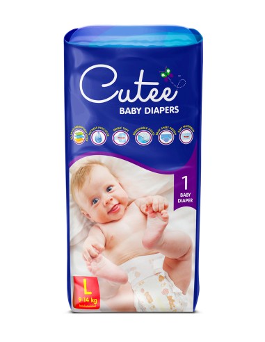 Cutee Baby Diapers Single Pack - Large