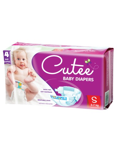 Cutee Baby Diapers 4pcs Pack - Small